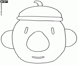 Coloriage Le visage de Pat avec le béret