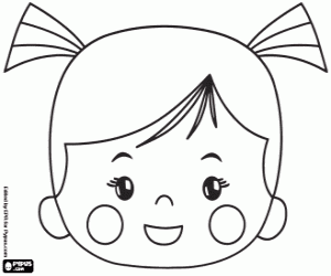 Coloriage Le visage de la petite fille Chloé