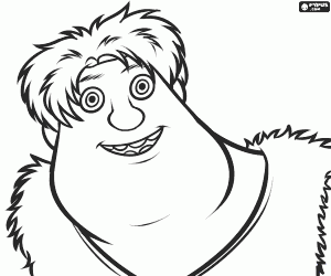 Coloriage Le visage de Thunk Croods