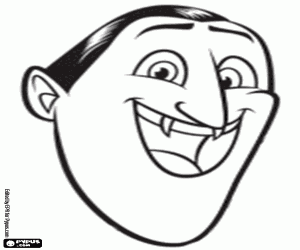 Coloriage Le visage du Drac le vampire