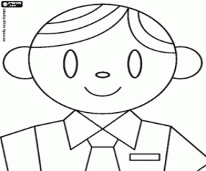 Coloriage Le visage d'un agent de bord