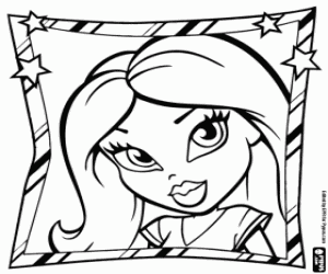 Coloriage Visage d'une belle jeune fille Bratz