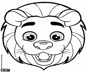 Coloriage Le visage d’un lion en peluche