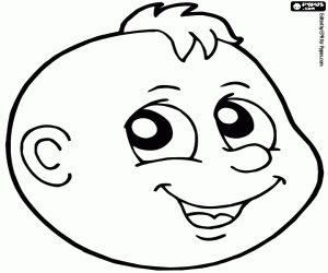 Coloriage Le visage heureux d’un bébé