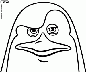 Coloriage Le visage du pingouin Kowalski