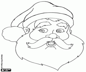 Coloriage Le visage du Père Noël