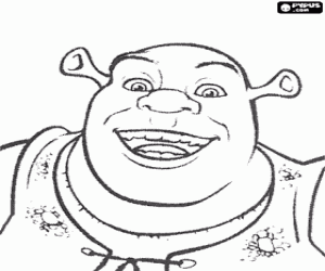Coloriage Le visage souriant de Shrek