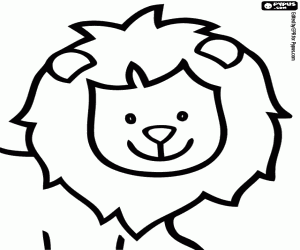 Coloriage Visage souriant du lion