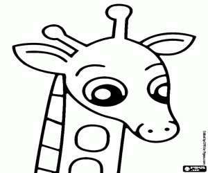 Coloriage Le visage d'une jeune girafe