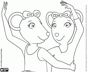Coloriage Les visages d’Angelina et Alice