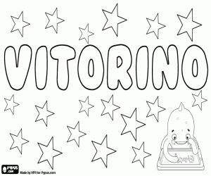 Coloriage Vitorino, nom d’origine latine