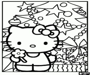 Coloriage Voeux de Noël de HelloKitty