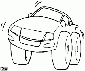 Coloriage Voiture avec de grandes roues