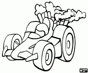 Coloriage Voiture de course dans une compétition