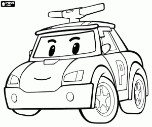 Coloriage La voiture de police Robocar Poli