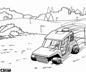 Coloriage Voiturette de golf de Hot Wheels