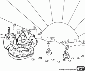 Coloriage Le vol d'oeufs, Angry Birds