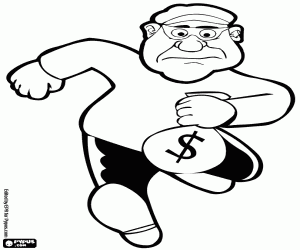 Coloriage Le voleur avec le butin