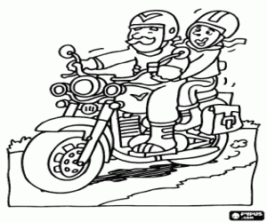 Coloriage Voyage moto