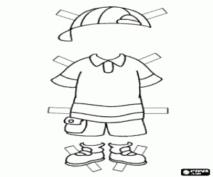 Coloriage Vêtements de Caillou à découper