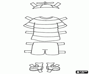 Coloriage Vêtements d'été de Caillou
