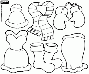 Coloriage Les vêtements de Mère Noël