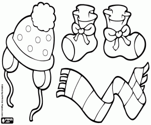 Coloriage Vêtements d'hiver pour bébé