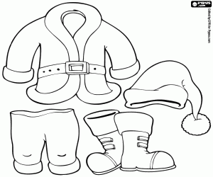 Coloriage Vêtements du Santa Claus pour Noël