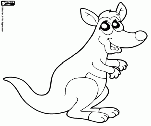 Coloriage Wallaby, un petit kangourou