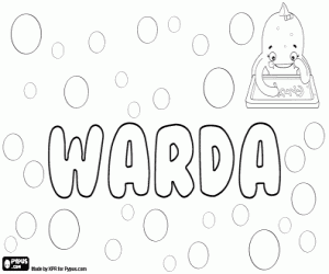 Coloriage Warda, nom d'origines diverses