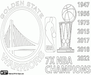 Coloriage Warriors, 2022 NBA Champions