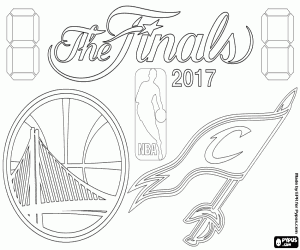 Coloriage Warriors  vs Cavaliers, NBA 2017