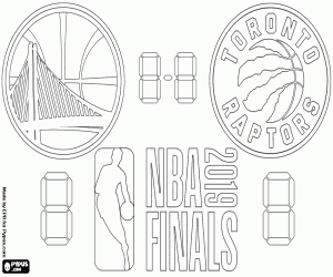 Coloriage Warriors vs Raptors, finales NBA 2019