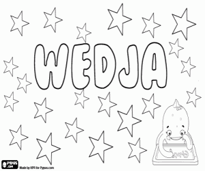 Coloriage Wedja, nom féminin