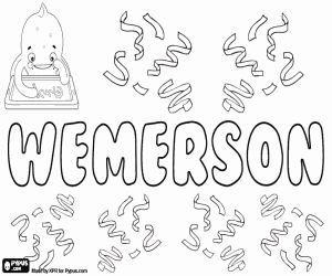 Coloriage Wemerson, nom pour enfant
