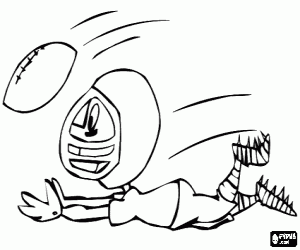 Coloriage Le wide receiver d'attraper la balle