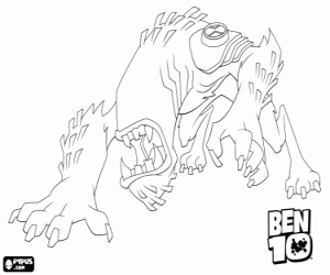 Coloriage Wildmutt ou Sauvage, un alien de Ben 10