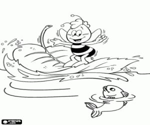 Coloriage Willy un insecte surfeur