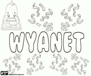 Coloriage Wyanet, nom féminin
