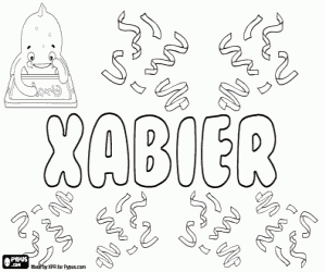 Coloriage Xabier, nom basque