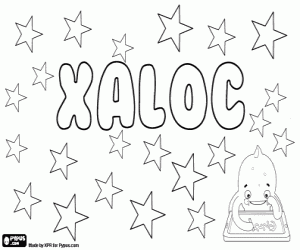 Coloriage Xaloc, nom catalan