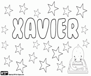 Coloriage Xavier, nom pour garçon