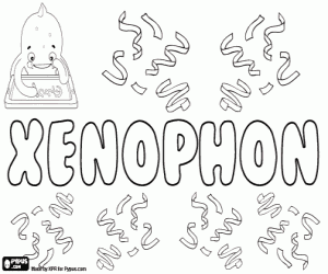 Coloriage Xénophon, prénom masculin