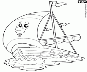 Coloriage Yacht à voile