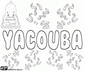 Coloriage Yacouba, nom pour garçon