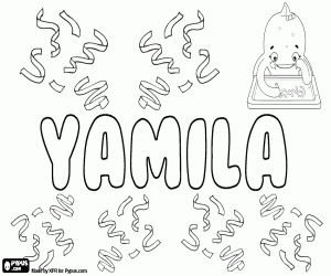 Coloriage Yamila, variante de Jamila