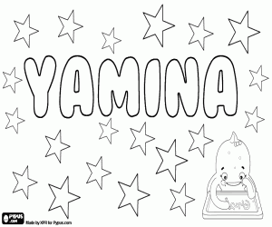 Coloriage Yamina, nom arabe pour fille