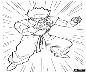 Coloriage Yamsha, personnage de Dragon Ball