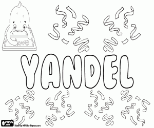 Coloriage Yandel, variante de Llandel