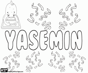 Coloriage Yasemin, variante de Yasamin